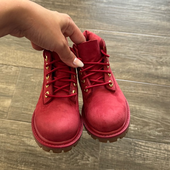 Burgundy Timberland boots 7 - Picture 3 of 5